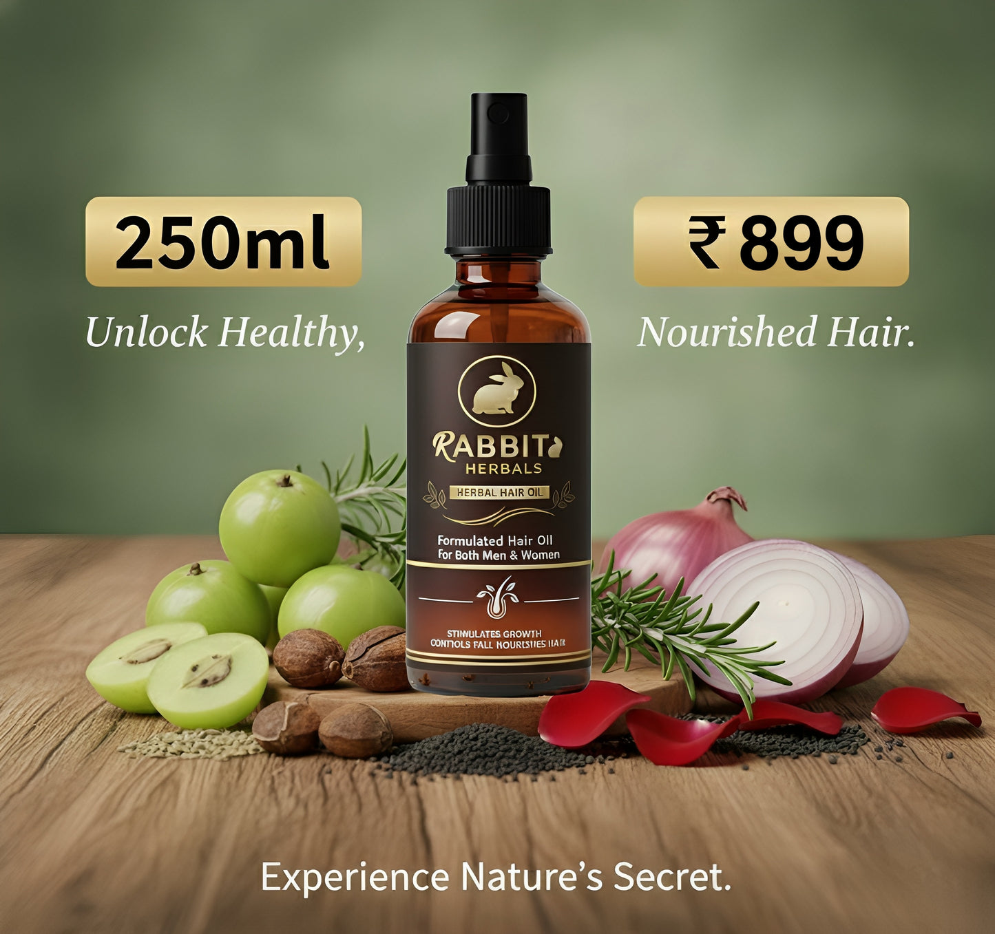 Rabbit Herbal Hair Oil – 100% Stronger, Healthier Growth